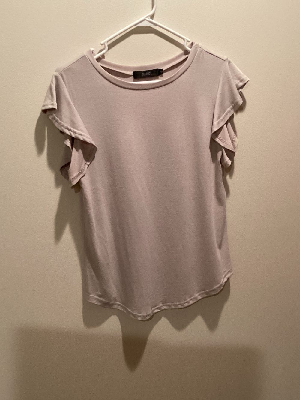 I roll Light grey  Ruffle Sleeve Short-Sleeve Tee